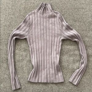 Abercrombie & Fitch Ribbed Sweater in Light Purple